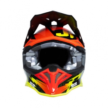 CASCO JUST1 J-39 POSEIDON NEGRO / AMARILLO FLUOR / ROJO